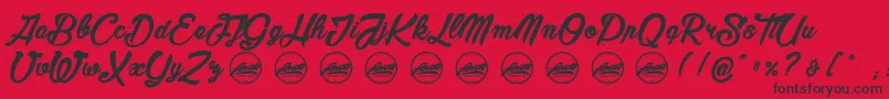 MaderaStudioPersonaluseonly Font – Black Fonts on Red Background
