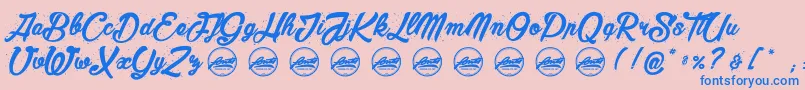 fuente MaderaStudioPersonaluseonly – Fuentes Azules Sobre Fondo Rosa