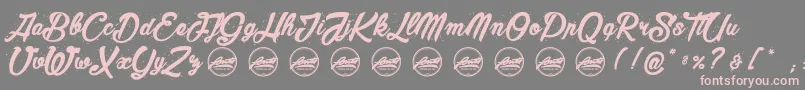 MaderaStudioPersonaluseonly-Schriftart – Rosa Schriften auf grauem Hintergrund