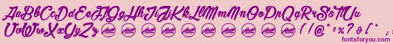 MaderaStudioPersonaluseonly Font – Purple Fonts on Pink Background