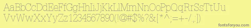 InstallationlightsskRegular Font – Gray Fonts on Yellow Background