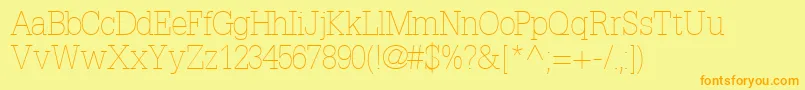 InstallationlightsskRegular Font – Orange Fonts on Yellow Background