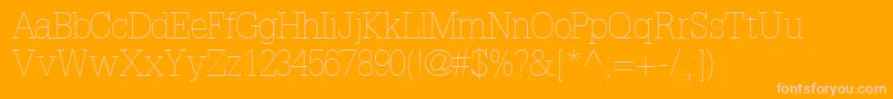 InstallationlightsskRegular Font – Pink Fonts on Orange Background