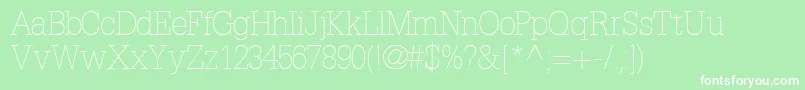 InstallationlightsskRegular Font – White Fonts on Green Background