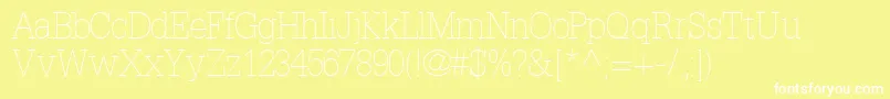 InstallationlightsskRegular Font – White Fonts on Yellow Background