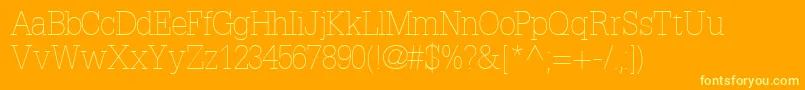 InstallationlightsskRegular Font – Yellow Fonts on Orange Background