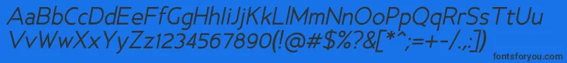 AncillaryItalic Font – Black Fonts on Blue Background