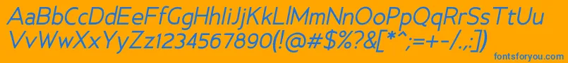 AncillaryItalic Font – Blue Fonts on Orange Background