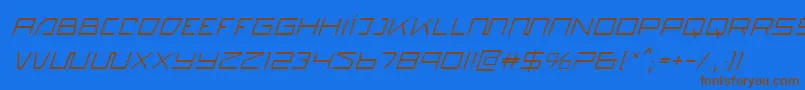 QuasitronItalic Font – Brown Fonts on Blue Background