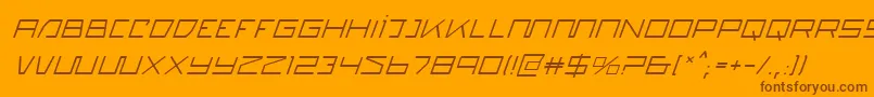 QuasitronItalic-Schriftart – Braune Schriften auf orangefarbenem Hintergrund