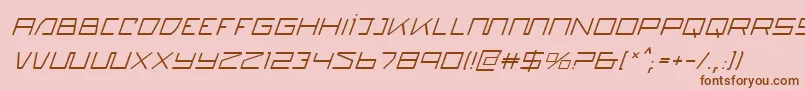 QuasitronItalic Font – Brown Fonts on Pink Background