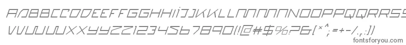 フォントQuasitronItalic – 白い背景に灰色の文字