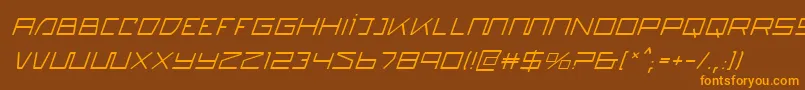 QuasitronItalic Font – Orange Fonts on Brown Background