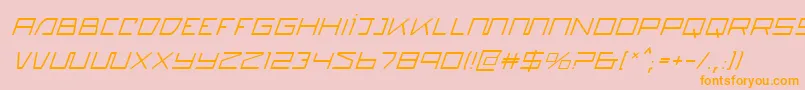 QuasitronItalic Font – Orange Fonts on Pink Background