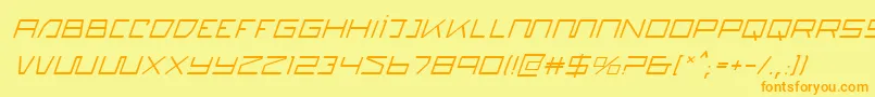 QuasitronItalic Font – Orange Fonts on Yellow Background