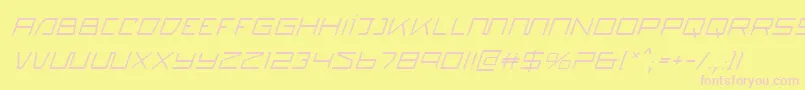 QuasitronItalic Font – Pink Fonts on Yellow Background