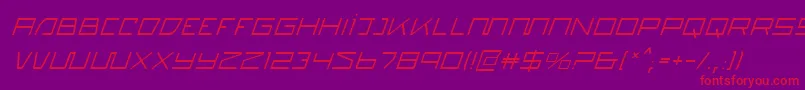 QuasitronItalic Font – Red Fonts on Purple Background