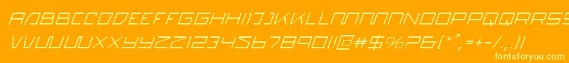 QuasitronItalic Font – Yellow Fonts on Orange Background