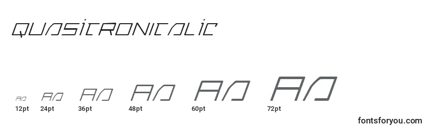 Размеры шрифта QuasitronItalic