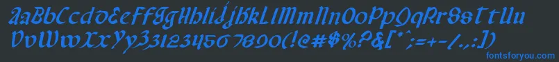 ValeriusItalic Font – Blue Fonts on Black Background