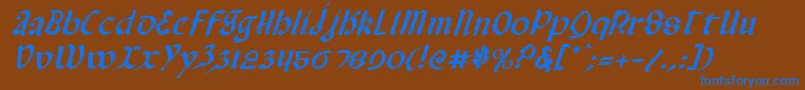 ValeriusItalic Font – Blue Fonts on Brown Background