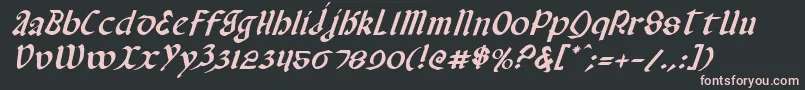 ValeriusItalic Font – Pink Fonts on Black Background