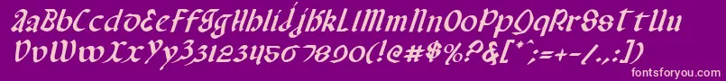 ValeriusItalic Font – Pink Fonts on Purple Background