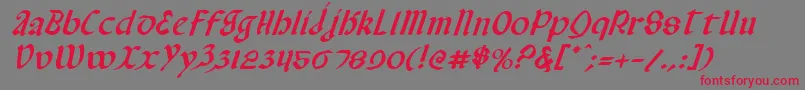 ValeriusItalic-fontti – punaiset fontit harmaalla taustalla