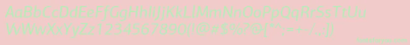 PfagorasansproItalic-Schriftart – Grüne Schriften auf rosa Hintergrund