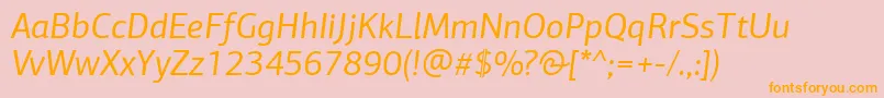 PfagorasansproItalic Font – Orange Fonts on Pink Background