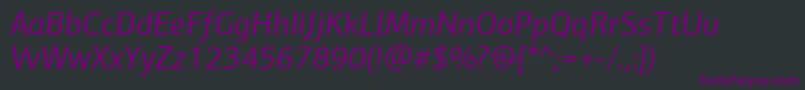 Шрифт PfagorasansproItalic – фиолетовые шрифты на чёрном фоне
