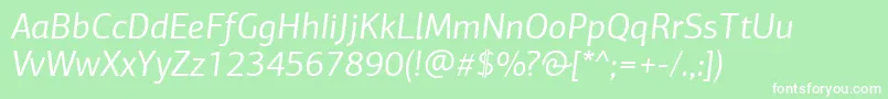 PfagorasansproItalic Font – White Fonts on Green Background