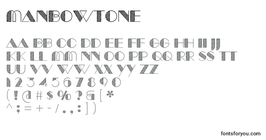Schriftart ManbowTone – Alphabet, Zahlen, spezielle Symbole