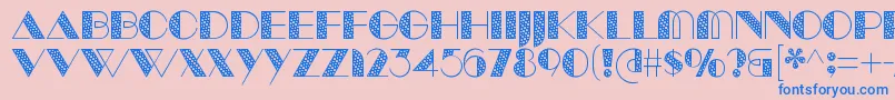 ManbowTone-Schriftart – Blaue Schriften auf rosa Hintergrund