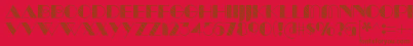 ManbowTone-Schriftart – Braune Schriften auf rotem Hintergrund