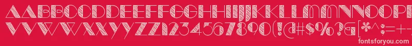 ManbowTone-Schriftart – Rosa Schriften auf rotem Hintergrund