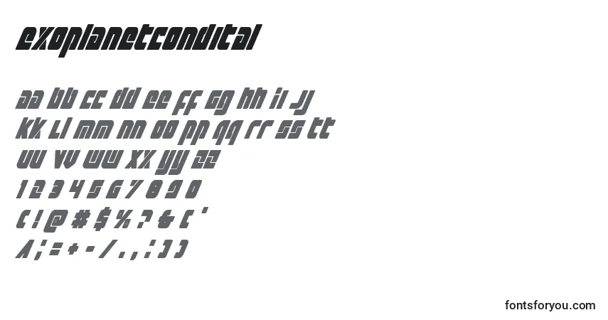 Exoplanetcondital Font – alphabet, numbers, special characters