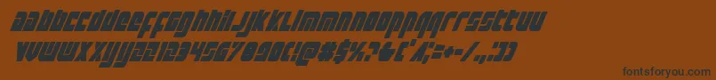 フォントExoplanetcondital – 黒い文字が茶色の背景にあります