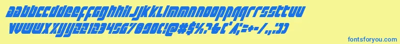 Шрифт Exoplanetcondital – синие шрифты на жёлтом фоне