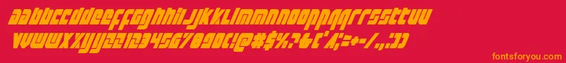 Exoplanetcondital Font – Orange Fonts on Red Background