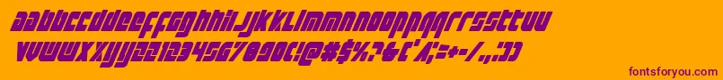 Police Exoplanetcondital – polices violettes sur fond orange