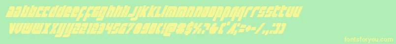 Exoplanetcondital-Schriftart – Gelbe Schriften auf grünem Hintergrund