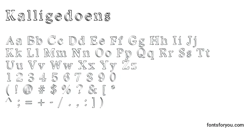 Шрифт Kalligedoens – алфавит, цифры, специальные символы