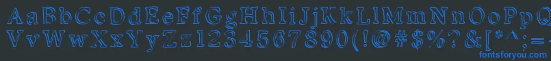 Kalligedoens Font – Blue Fonts on Black Background