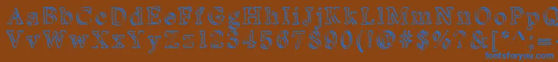 Kalligedoens Font – Blue Fonts on Brown Background