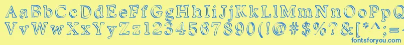 Kalligedoens Font – Blue Fonts on Yellow Background