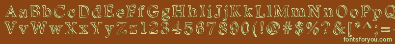 Kalligedoens Font – Green Fonts on Brown Background