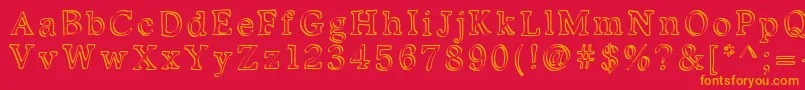 Kalligedoens Font – Orange Fonts on Red Background