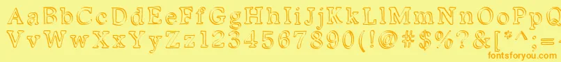 Kalligedoens Font – Orange Fonts on Yellow Background