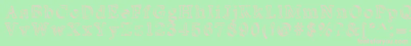 Kalligedoens Font – Pink Fonts on Green Background